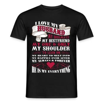 J’aime mon mari - T-shirt homme - noir - Devant - AI Model Male 178 light (178cm)