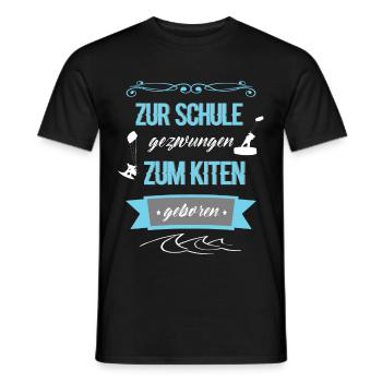 Zum Kiten geboren Kiteboarder Kitesurfen Kiten - Männer T-Shirt - Schwarz - Vorne - AI Model Male 178 light (178cm)