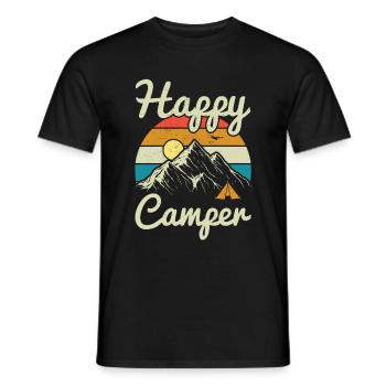 Happy Camper Gift Idea Camping Camping Gift - Men's T-Shirt - black - Front - AI Model Male 178 light (178cm)