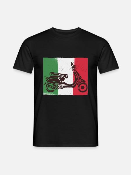 Italien Roller Italy Flagge Geschenk Idee Urlaub - Männer T-Shirt - Schwarz