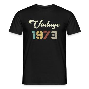 Geboren 1973 Geburtstagsgeschenk Vintage 1973 - Männer T-Shirt - Schwarz - Vorne - AI Model Male 178 light (178cm)