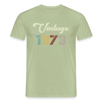 Born 1973 Birthday Gift Vintage 1973 - Men's T-Shirt - sage - Front - AI Model Male 178 light (178cm)