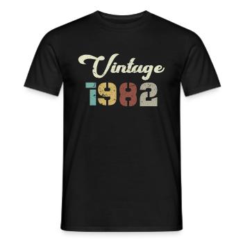 Geboren 1982 Geburtstagsgeschenk Vintage 1982 - Männer T-Shirt - Schwarz - Vorne - AI Model Male 178 light (178cm)