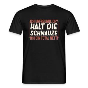Ich unfreundlich ich bin total nett - Männer T-Shirt - Schwarz - Vorne - AI Model Male 178 light (178cm)