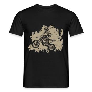 Retro vintage motocross cross motorcycle gift - Men's T-Shirt - black - Front - AI Model Male 178 light (178cm)