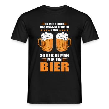 Da mir keiner das Wasser Saufen Bier Biertrinker - Männer T-Shirt - Schwarz - Vorne - AI Model Male 178 light (178cm)