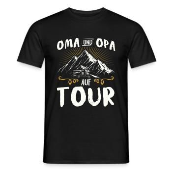 Oma und Opa auf Tour Camper Camping Wohnmobil - Männer T-Shirt - Schwarz - Vorne - AI Model Male 178 light (178cm)
