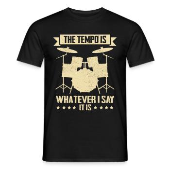 Drummer Schlagzeug Schlagzeuger Drums Band Musiker - Männer T-Shirt - Schwarz - Vorne - AI Model Male 178 light (178cm)