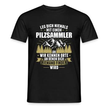 Pilzsammler Pilzsaison Pilze Sammeln Pilzsucher - Männer T-Shirt - Schwarz - Vorne - AI Model Male 178 light (178cm)