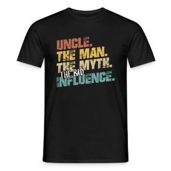 Oncle cadeau parrain parrain - T-shirt homme - noir - Devant - AI Model Male 178 light (178cm)
