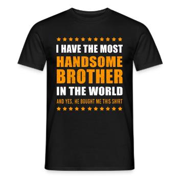 Brother gift idea present birthday - Men's T-Shirt - black - Front - AI Model Male 178 light (178cm)