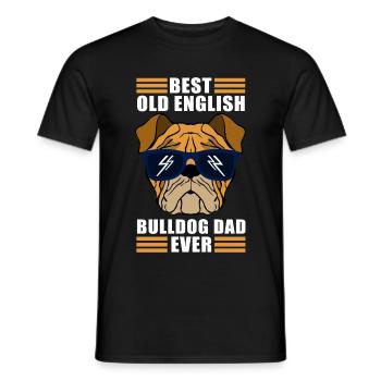 Vieux papa bulldog anglais | Promeneur de chien - T-shirt homme - noir - Devant - AI Model Male 178 light (178cm)