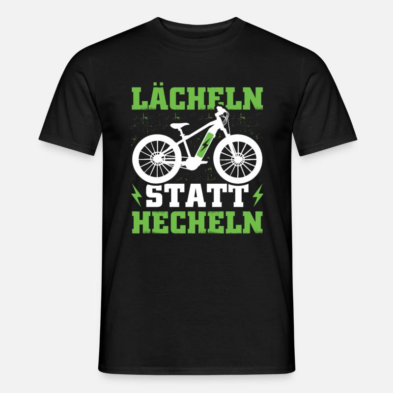 Lächeln statt Hecheln Ebike Geschenkidee - Männer T-Shirt - Schwarz