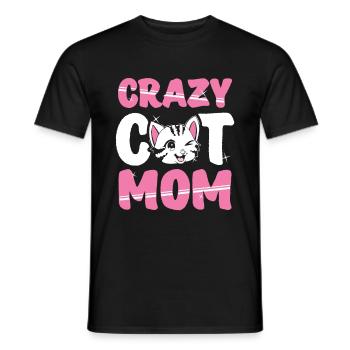 Chat fou maman chat chats maman cadeau - T-shirt homme - noir - Devant - AI Model Male 178 light (178cm)