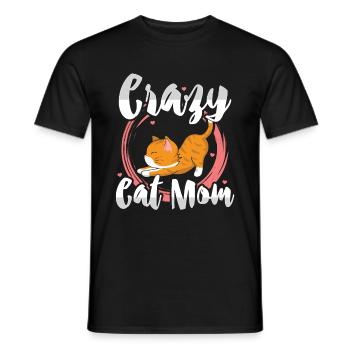 Crazy Cat Mom Kitty Cats Cadeau de maman - T-shirt homme - noir - Devant - AI Model Male 178 light (178cm)