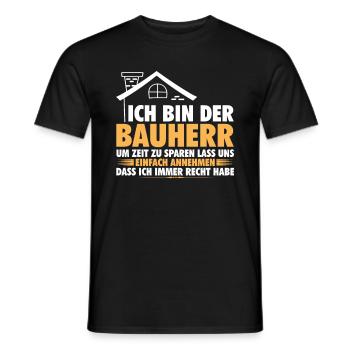Bauherr Haus Hausbau Richtfest Geschenk - Männer T-Shirt - Schwarz - Vorne - AI Model Male 178 light (178cm)