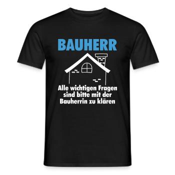 Bauherr lustig Geschenk Hausbau Haus - Männer T-Shirt - Schwarz - Vorne - AI Model Male 178 light (178cm)