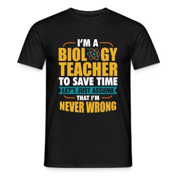 Biologielehrer Lehrer Biologie Geschenk - Männer T-Shirt - Schwarz - Vorne - AI Model Male 178 light (178cm)