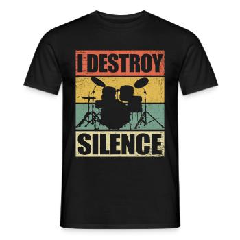 Batteur batteur batterie cadeau batteur - T-shirt homme - noir - Devant - AI Model Male 178 light (178cm)
