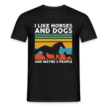 Pferde Hunde | Pferdeliebhaber Geschenk Pferd Hund - Männer T-Shirt - Schwarz - Vorne - AI Model Male 178 light (178cm)