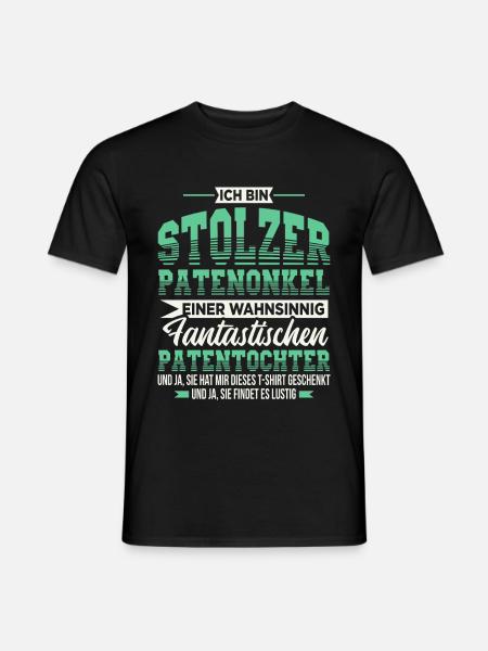Patenonkel Taufpate Geschenk Onkel Patentochter - Männer T-Shirt - Schwarz