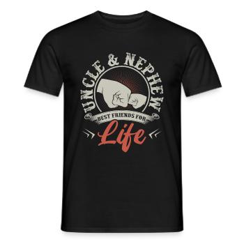Uncle Nephew Gift Funny Birthday Bday - Men's T-Shirt - black - Front - AI Model Male 178 light (178cm)