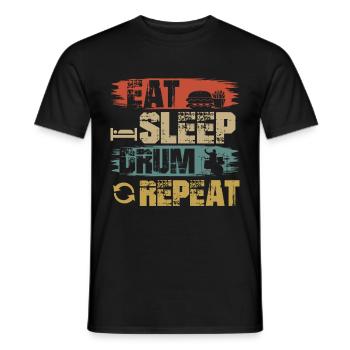 Batteur cadeau batteur batterie batteur - T-shirt homme - noir - Devant - AI Model Male 178 light (178cm)