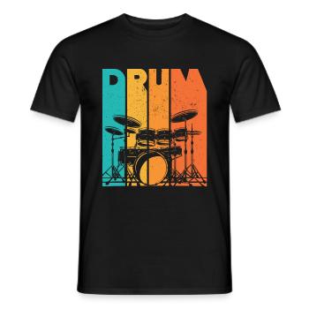 Drums drummer gift drummer drums - Men's T-Shirt - black - Front - AI Model Male 178 light (178cm)