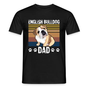 Cadeau de papa de bouledogue anglais | Bulldog anglais - T-shirt homme - noir - Devant - AI Model Male 178 light (178cm)