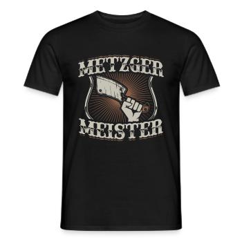 Metzgermeister Meisterprüfung | Geschenk Metzger - Männer T-Shirt - Schwarz - Vorne - AI Model Male 178 light (178cm)