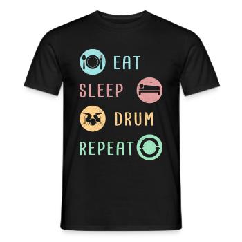 Batteur batteur batteur cadeau batteur - T-shirt homme - noir - Devant - AI Model Male 178 light (178cm)