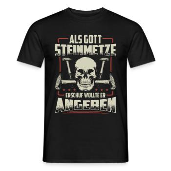 Steinmetz | Steinmetzmeister Geschenk Steinmetze - Männer T-Shirt - Schwarz - Vorne - AI Model Male 178 light (178cm)