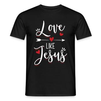 Aime comme Jésus | Christian | Cadeau bible dieu - T-shirt homme - noir - Devant - AI Model Male 178 light (178cm)
