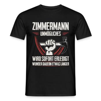 Zimmermann Zimmerer Zimmermeister Geschenk - Männer T-Shirt - Schwarz - Vorne - AI Model Male 178 light (178cm)