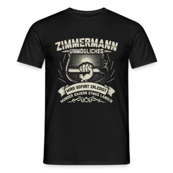 Zimmermann Zimmerer | Zimmermeister Geschenk - Männer T-Shirt - Schwarz - Vorne - AI Model Male 178 light (178cm)