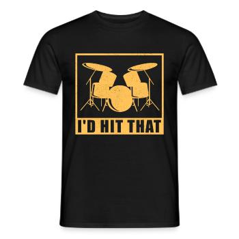 Batterie batteur Drummer Tambour cadeau - T-shirt homme - noir - Devant - AI Model Male 178 light (178cm)