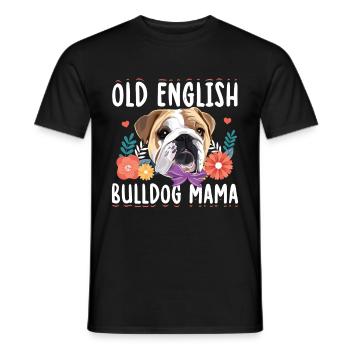 Old English Bulldog Maman | Propriétaire de chien cadeau - T-shirt homme - noir - Devant - AI Model Male 178 light (178cm)