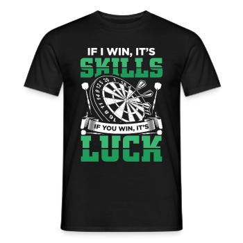 Fléchettes drôles proverbes | Cadeau de joueur de fléchettes - T-shirt homme - noir - Devant - AI Model Male 178 light (178cm)