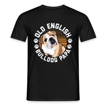 Old English Bulldog papa | Propriétaire de chien cadeau - T-shirt homme - noir - Devant - AI Model Male 178 light (178cm)