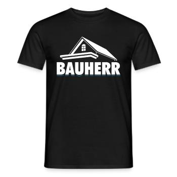 Bauherr | Hausbau Baubeginn Richtfest Geschenk - Männer T-Shirt - Schwarz - Vorne - AI Model Male 178 light (178cm)