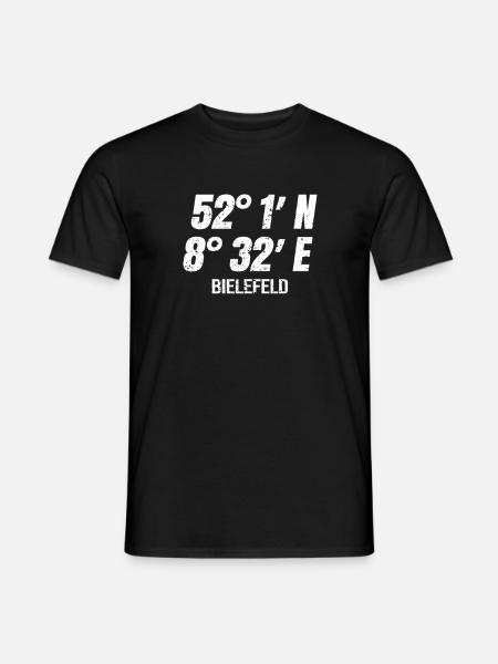 Koordinaten Bielefeld Stadt OWL Bielefeld Sprüche - Männer T-Shirt - Schwarz