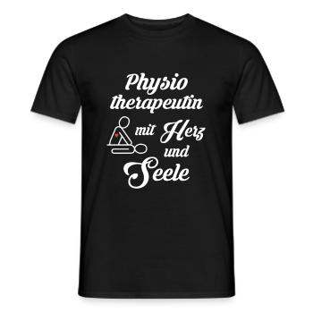 Physiotherapist with heart and soul gift - Men's T-Shirt - black - Front - AI Model Male 178 light (178cm)