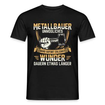 Metallbauer | Metallbaumeister Metallbau Geschenk - Männer T-Shirt - Schwarz - Vorne - AI Model Male 178 light (178cm)