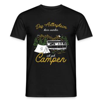 Camper Rente Wohnmobil - Männer T-Shirt - Schwarz - Vorne - AI Model Male 178 light (178cm)