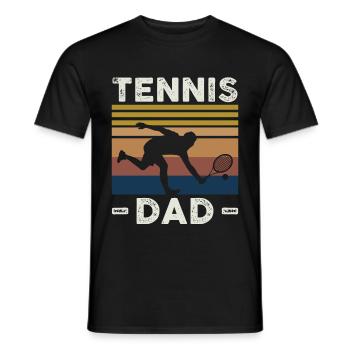 Tennis Dad Tennis Lover Tennis Player Gift - Men's T-Shirt - black - Front - AI Model Male 178 light (178cm)