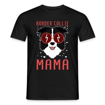 Border Collie Maman propriétaire de chien cadeau - T-shirt homme - noir - Devant - AI Model Male 178 light (178cm)