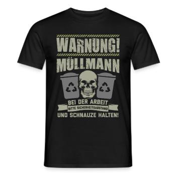 Müllmann Müllabfuhr Müllwerker Mülllader Geschenk - Männer T-Shirt - Schwarz - Vorne - AI Model Male 178 light (178cm)