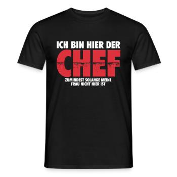 Ich bin hier der Chef | Ehemann Mann Geschenk - Männer T-Shirt - Schwarz - Vorne - AI Model Male 178 light (178cm)