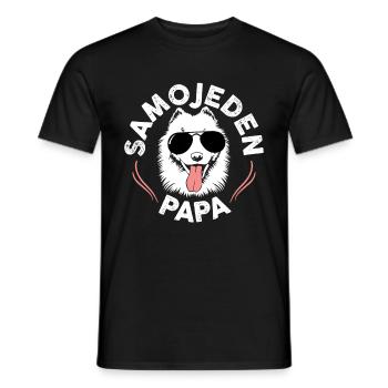 Samojede Samojeden Papa Samojedenhunde Geschenk - Männer T-Shirt - Schwarz - Vorne - AI Model Male 178 light (178cm)