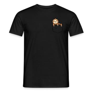 Funny Sloth in Your Pocket - Men's T-Shirt - black - Front - AI Model Male 178 light (178cm)